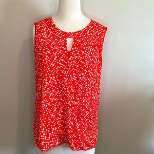41 Hawthorn Orange top with faux wrap front and ribbon closure, size L
